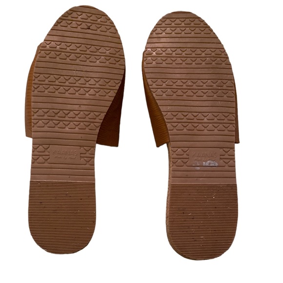 LN Kaanas Tan Embossed Leather Espadrille Slides Sandals - 7 - Picture 10 of 12